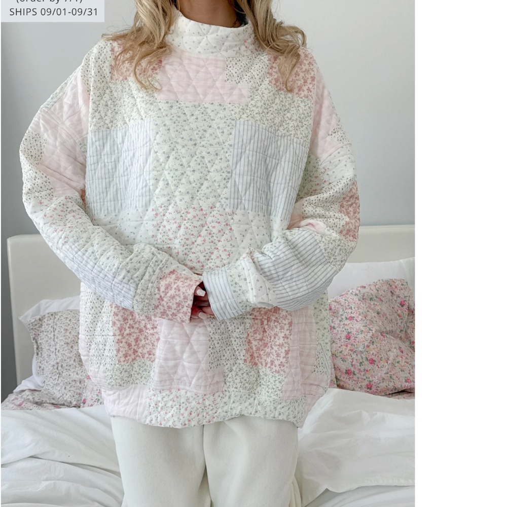 ❤️Sun-kissed Coconut “ Penny 4 “ Sun-kissed Coconut Quilted Mock Sweatshirt SR38 - Picture 3 of 5
